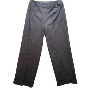Norton McNaughton Womens Wool Straight Leg Trouser Cuffed Hem Sz 12 Gray Stretch